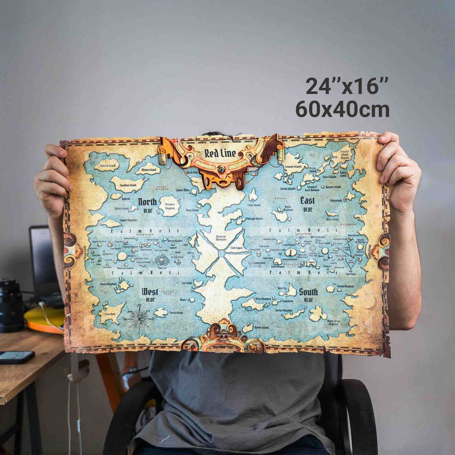 Anime One Piece World Map - Fanart Canvas Piece