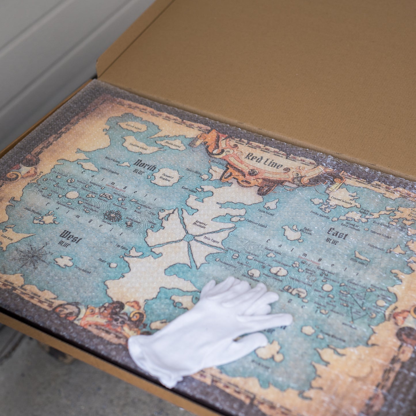 Anime One Piece World Map - Fanart Wrapped Canvas Piece