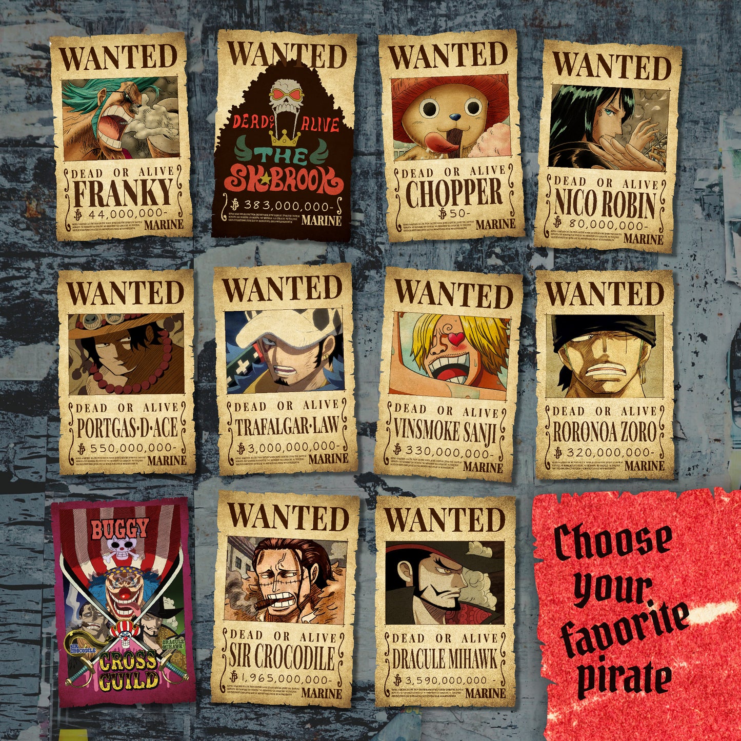 Anime One Piece Wanted Posters - Fanart Canvas Piece