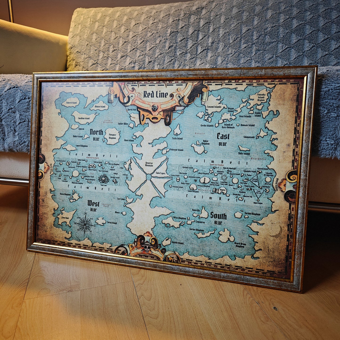 Anime One Piece World Map -  Fanart Canvas Piece