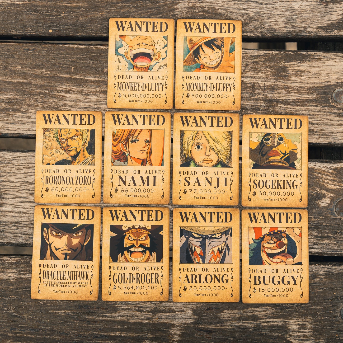 Anime One Piece DON Cards - Wanted Posters