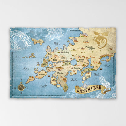 Anime Fairy Tail World Map - Fanart Canvas Piece